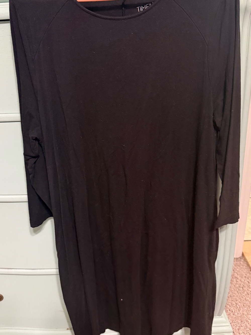 Time and Tru Black Long Sleeve Shift Dress